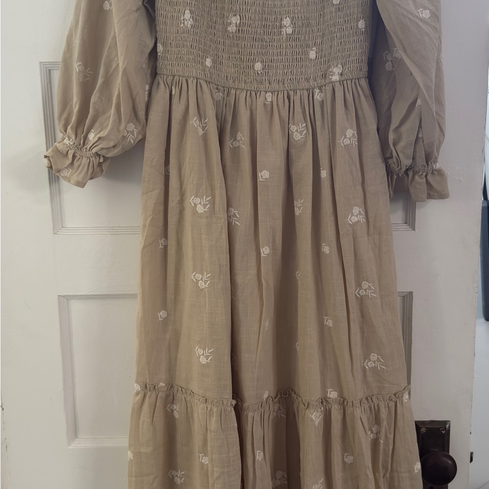 Elegant Tan Maxi Dress